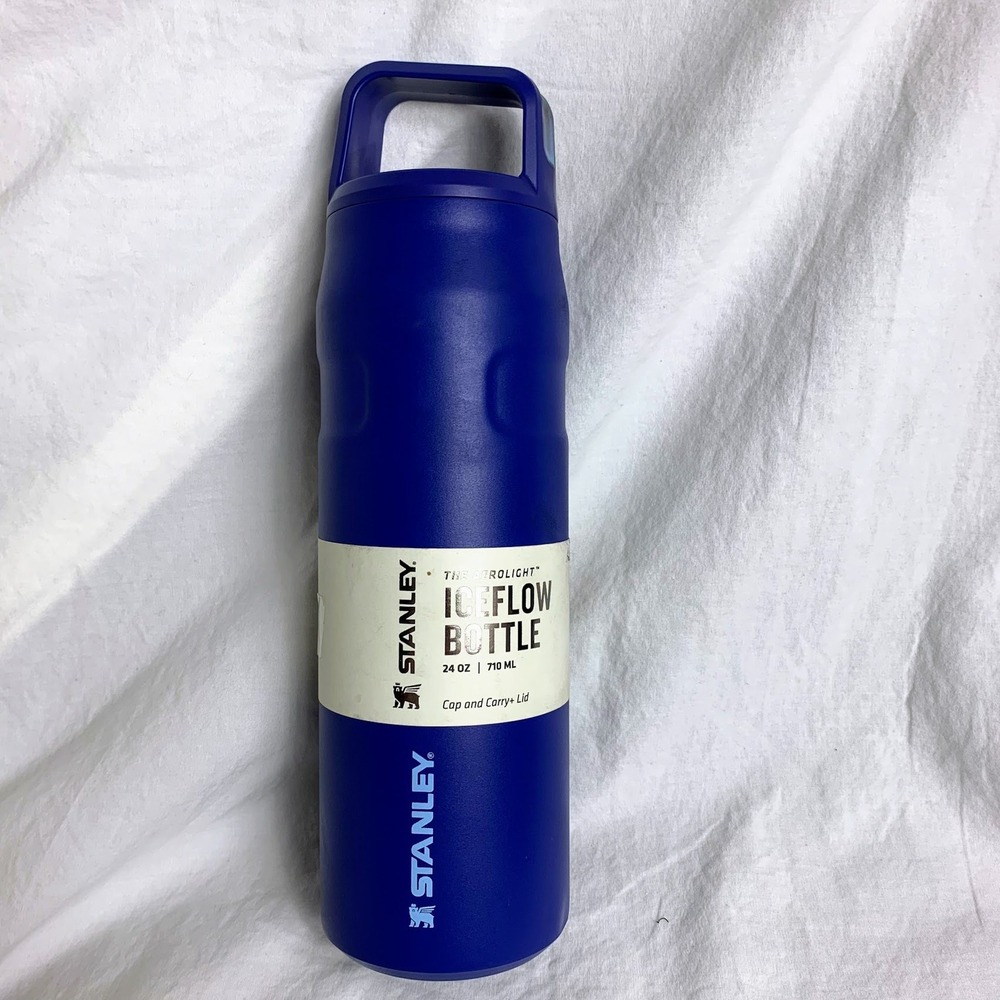 Stanley IceFlow Bottle 24 oz Blue Cap and Carry Lid Aerolight Stainless Steel